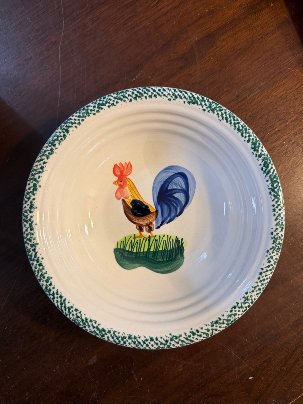 Vintage Y2K Hand-Painted Rooster Ceramic soup/ Cereal Bowl Alco model 06253 8”